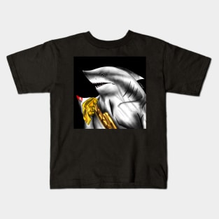 shark kingdom ecopop in golden suit art Kids T-Shirt